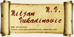 Miljan Vukadinović vizit kartica